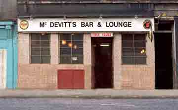 Exterior view of McDevitts Bar and Lounge 1980s.